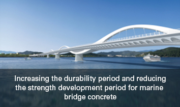 Increasing the durability period and reducing the strength development period for marine bridge concrete