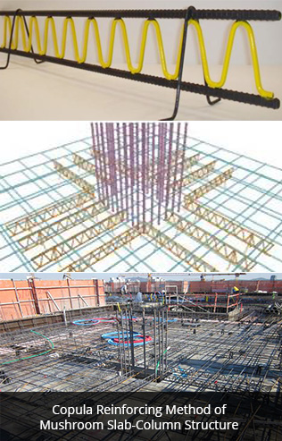 Reinforcement construction method for the slab-column junction in a mushroom construction structure