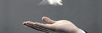 Hand holding a cloud image